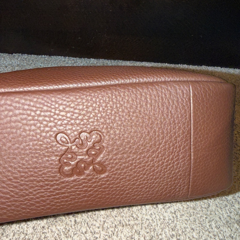 Status  Anxiety brown pebbled leather bag - Picture 3 of 5